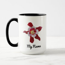Red Columbine Mug con nombre personalizado