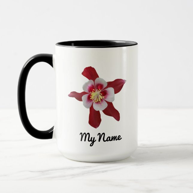 Taza Red Columbine Mug con nombre personalizado (Izquierda)