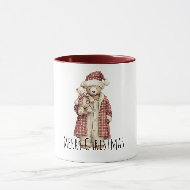 Taza Red Cream Christmas Teddy Bears (Centro)