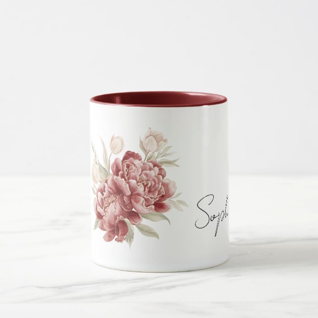 Taza Red Cream Flowers (Centro)
