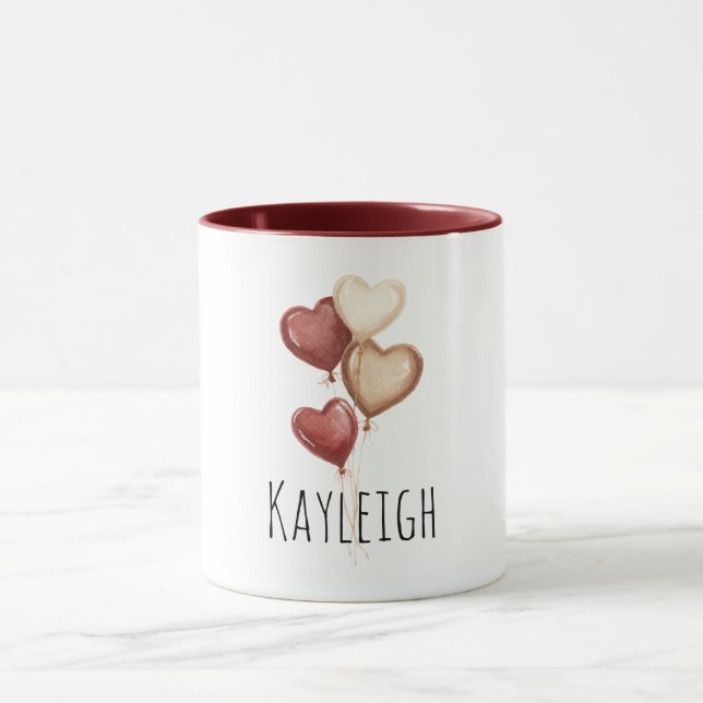Taza Red Cream Heart Balloons (Centro)