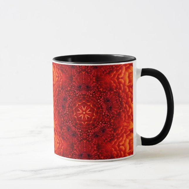 Taza RED DAHLIA FLOWERS Resumen Floral (Derecha)