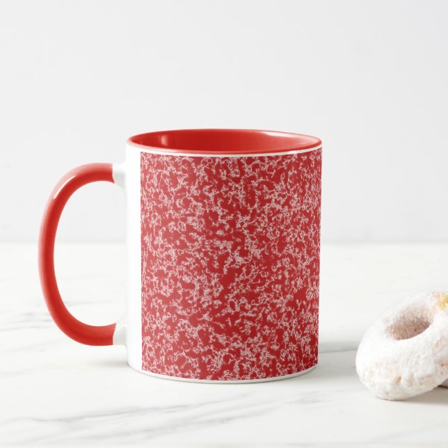 Taza Red Faux Marble Mug (Con donut)