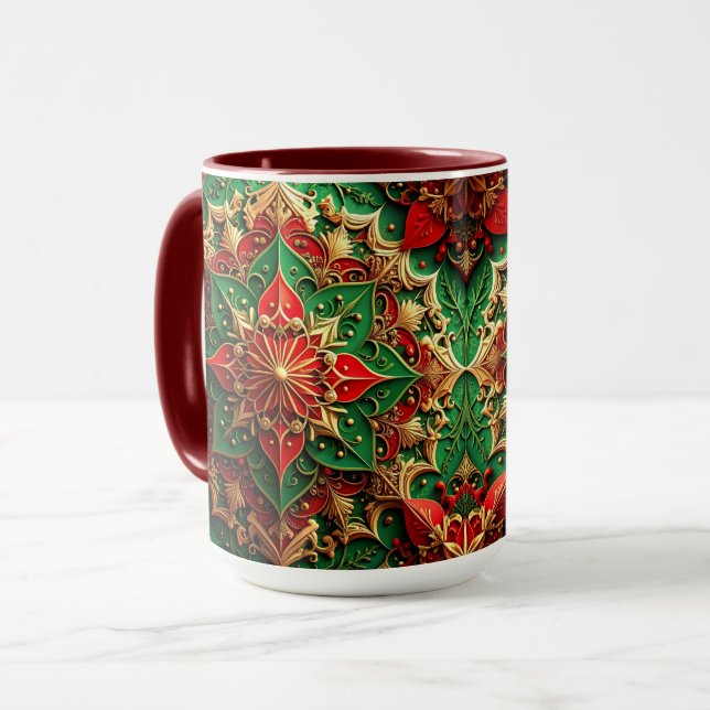 Taza Red Green Decorative Holiday Mug (Anverso izquierdo)