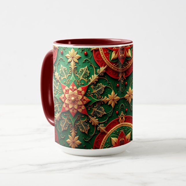Taza Red Green Decorative Holiday Mug (Anverso izquierdo)