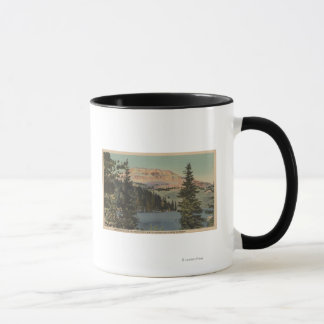 Taza Red Lodge, MT - Vista del lago Beartooth y Butte