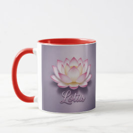 Taza Red Lotus Flower Meditation Mug