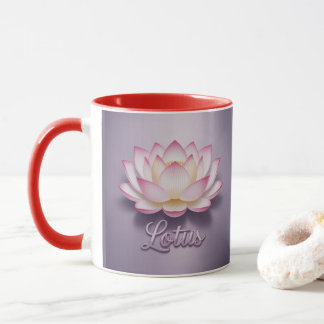 Taza Red Lotus Flower Meditation Mug