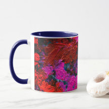 Red Magenta Azul Oscuro Abstract Art Mug