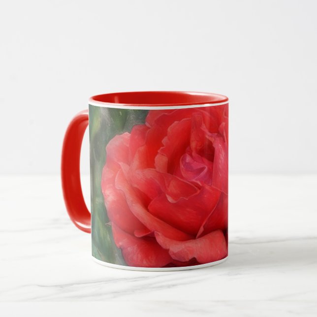 Taza Red Rose Artsy Flor Floral Mug (Anverso izquierdo)