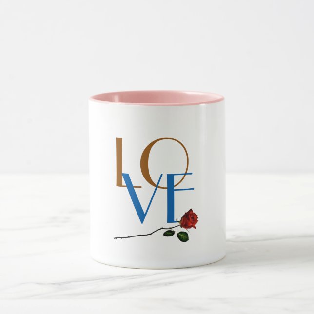 Taza Red Rose Valentine Mug - regalo de café de amor li (Centro)