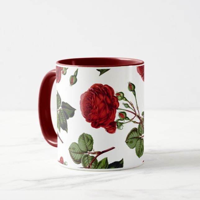 Taza Red Roses Pattern (Anverso izquierdo)