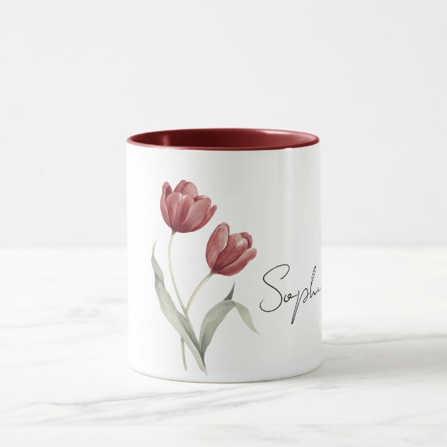 Taza Red Tulip Flowers (Centro)