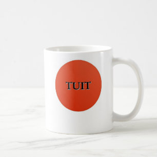 Taza redonda roja de Tuit
