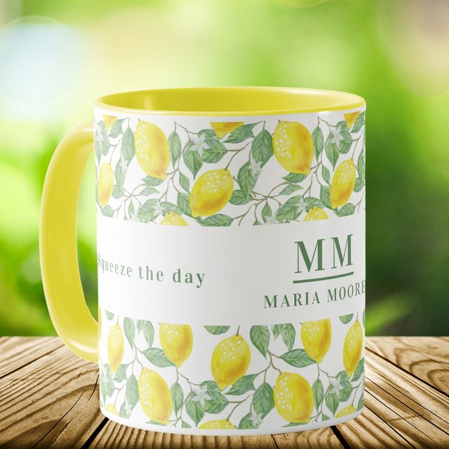 Taza Reducir el día en que los limones monograman (Subido por el creador)