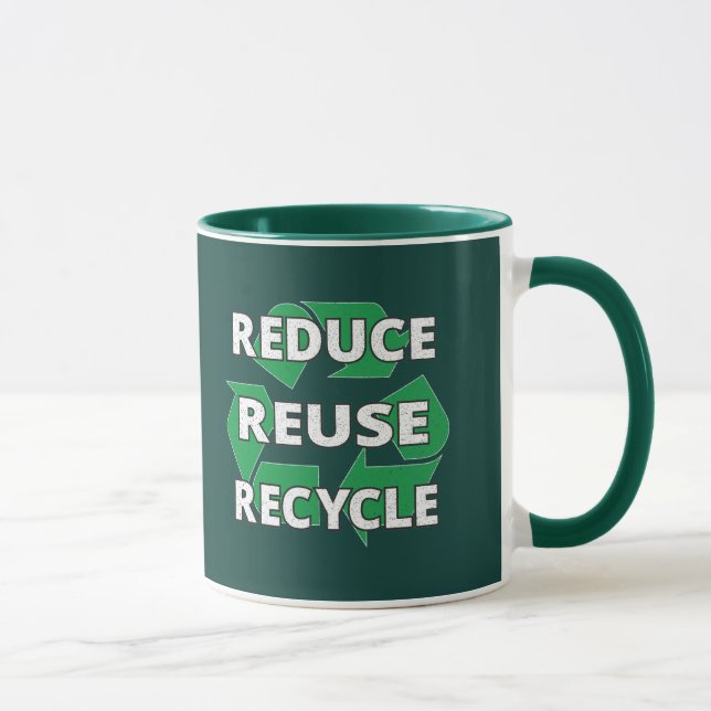Taza Reducir la reutilización de reciclar el Día de la  (Derecha)