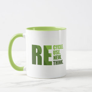 Taza Reducir la reutilización reconsiderar repensar