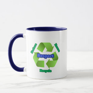 Taza Reducir, reutilizar, reciclar, respetar el bloqueo