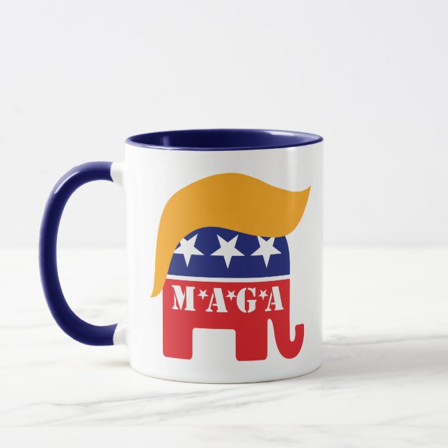 Taza Reelegir al presidente Donald Trump 2024 MAGA (Izquierda)