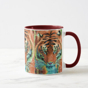 Taza Reflexión del tigre salvaje Arte de vida salvaje d