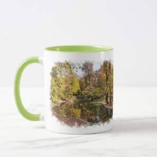 Taza Reflexión sobre los árboles del parque amarillo ot