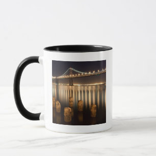 Taza Reflexiones de la noche del puente de la bahía de