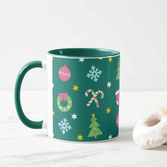 Taza Regalo alegre de Navidad (Con donut)