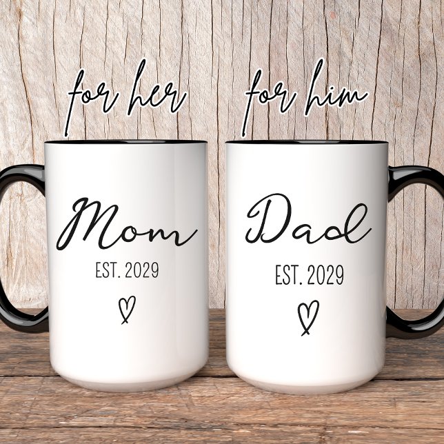 Taza Regalo Baby Shower de regalo de mamá y papá person (personalized mom mug, custom mom mug, mothers day mug, new mom gift, baby shower gift,)