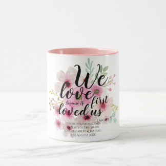 Taza Regalo boda 4 Padres Novia Groom Verso católico