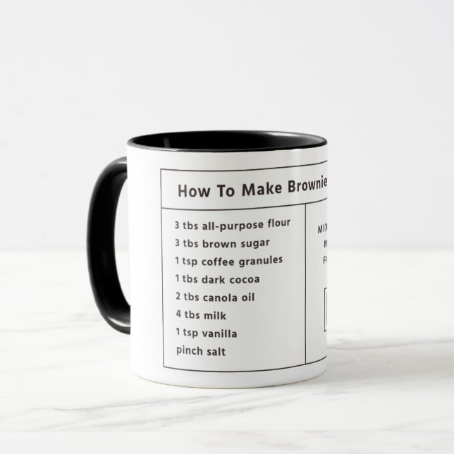 Taza Regalo/ Brownie Perfecto En Una Receta De Mug (Anverso izquierdo)