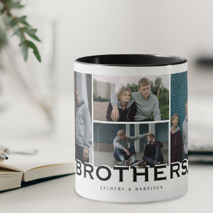 Taza REGALO Collage de Fotos Moderno HERMANOS 8