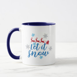 Taza Regalo Copos de Nieve Trineo Reno de Santa Claus