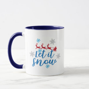 Taza Regalo Copos de Nieve Trineo Reno de Santa Claus