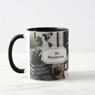 Taza Regalo de Agradecimiento a Maestros Negro y Blanco