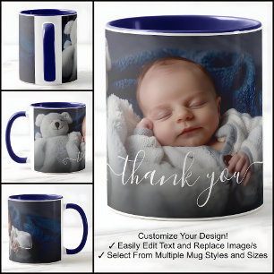 Taza Regalo de agradecimiento bebé plantilla de texto d