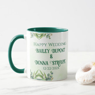 Taza Regalo de aniversario del Boda Eucalyptus personal