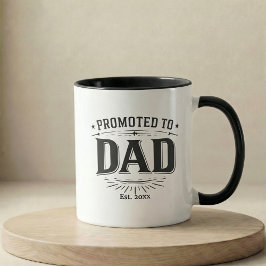 Taza Regalo de Anuncio de Embarazo Ascendido a Papá