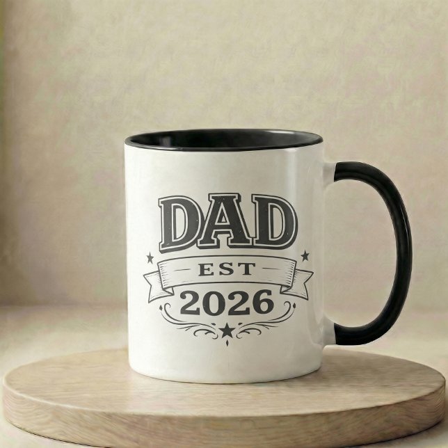 Taza Regalo de Anuncio de Embarazo Papá Est 2026 (Pregnancy Announcement Gift Dad Est 2026 Mug)
