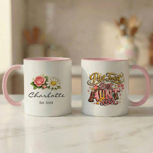 Taza Regalo de anuncio de embarazo Tía Giro inesperado