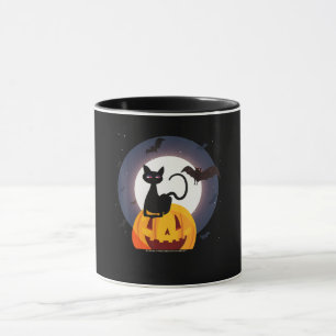 Taza Regalo de araña Calabaza de araña de gato negro