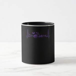 Taza Regalo de araña   Divertido Heartbeat Line Hallowe
