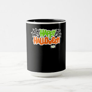 Taza Regalo de araña Feliz Halloween Colorful Cute Sp