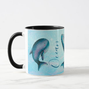 Taza Regalo de arte de ballena para amantes del mar y l