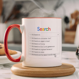 Taza Regalo de autocompletado personalizado de búsqueda