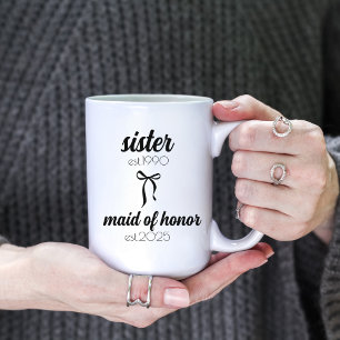 Taza Regalo de boda para hermana, propuesta de dama de 