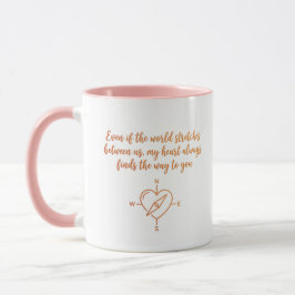 Taza Regalo de brújula del corazón para relación a dist