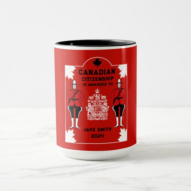 Taza Regalo de celebración de la ciudadanía canadiense (Centro)