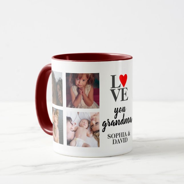 Taza Regalo de Collage de fotos personalizado para la a (Anverso izquierdo)