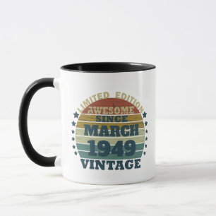 Taza Regalo de cumpleaños 75 vintage personalizado