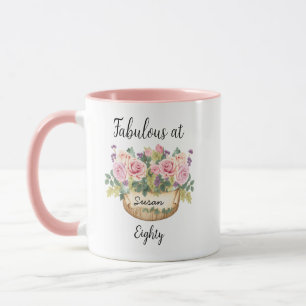 Taza Regalo de cumpleaños 80 para mujeres, personalizad